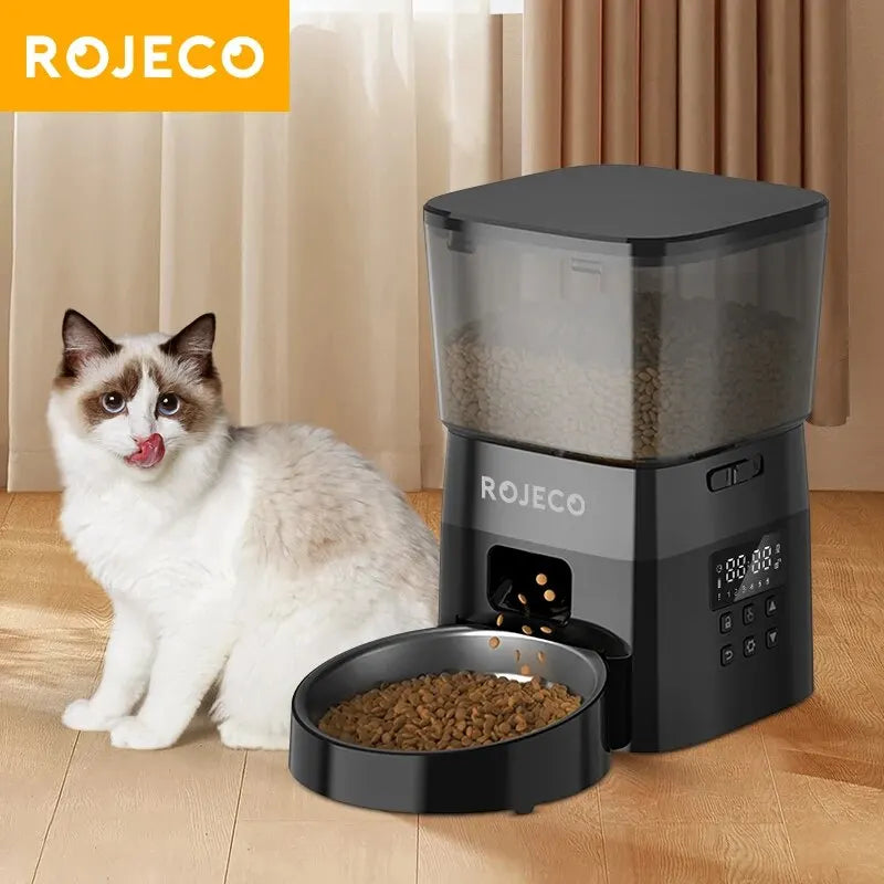 Button-Controlled Smart Food Dispenser for Cats & Dogs