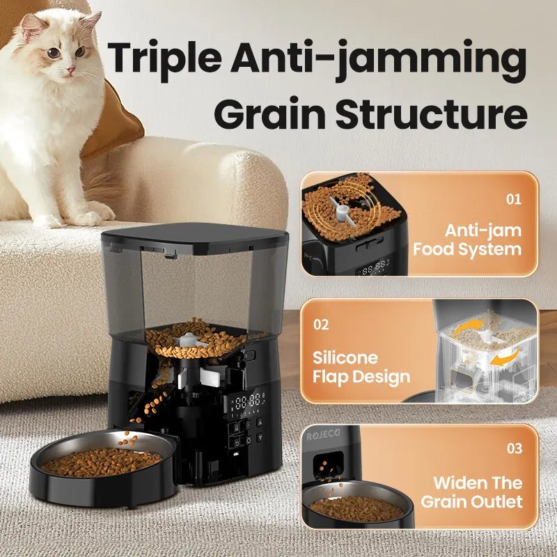 Button-Controlled Smart Food Dispenser for Cats & Dogs