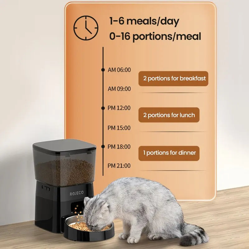 Button-Controlled Smart Food Dispenser for Cats & Dogs