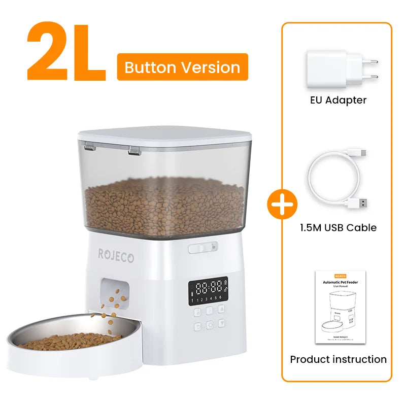 Button-Controlled Smart Food Dispenser for Cats & Dogs