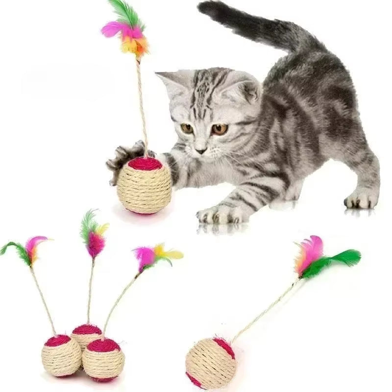 Sisal Scratching Ball with Feather