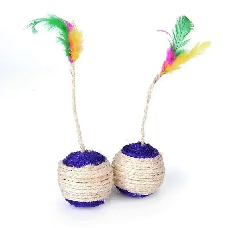 Sisal Scratching Ball with Feather