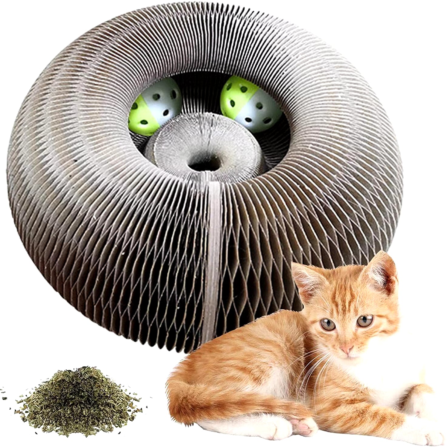  Round Corrugated Scratching Toy with 