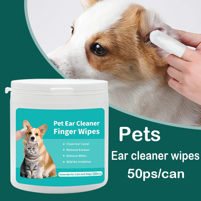 Ear Care Fingertips for Cat & Dog Mite Removal & Ear Cleaning