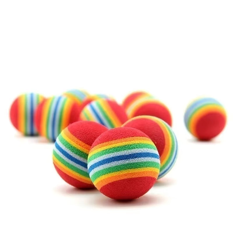 10-Pack Colorful Foam Dog Balls 