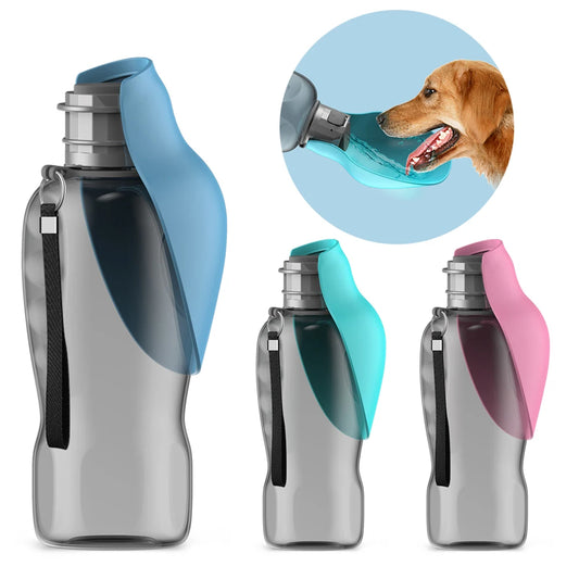 800mL Portable Dog Water Bottle – Travel Drinking Bowl for Dogs & Cats