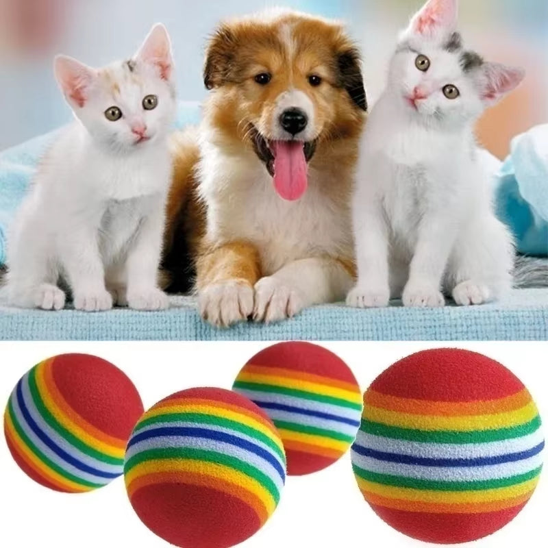 10-Pack Colorful Foam Dog Balls 