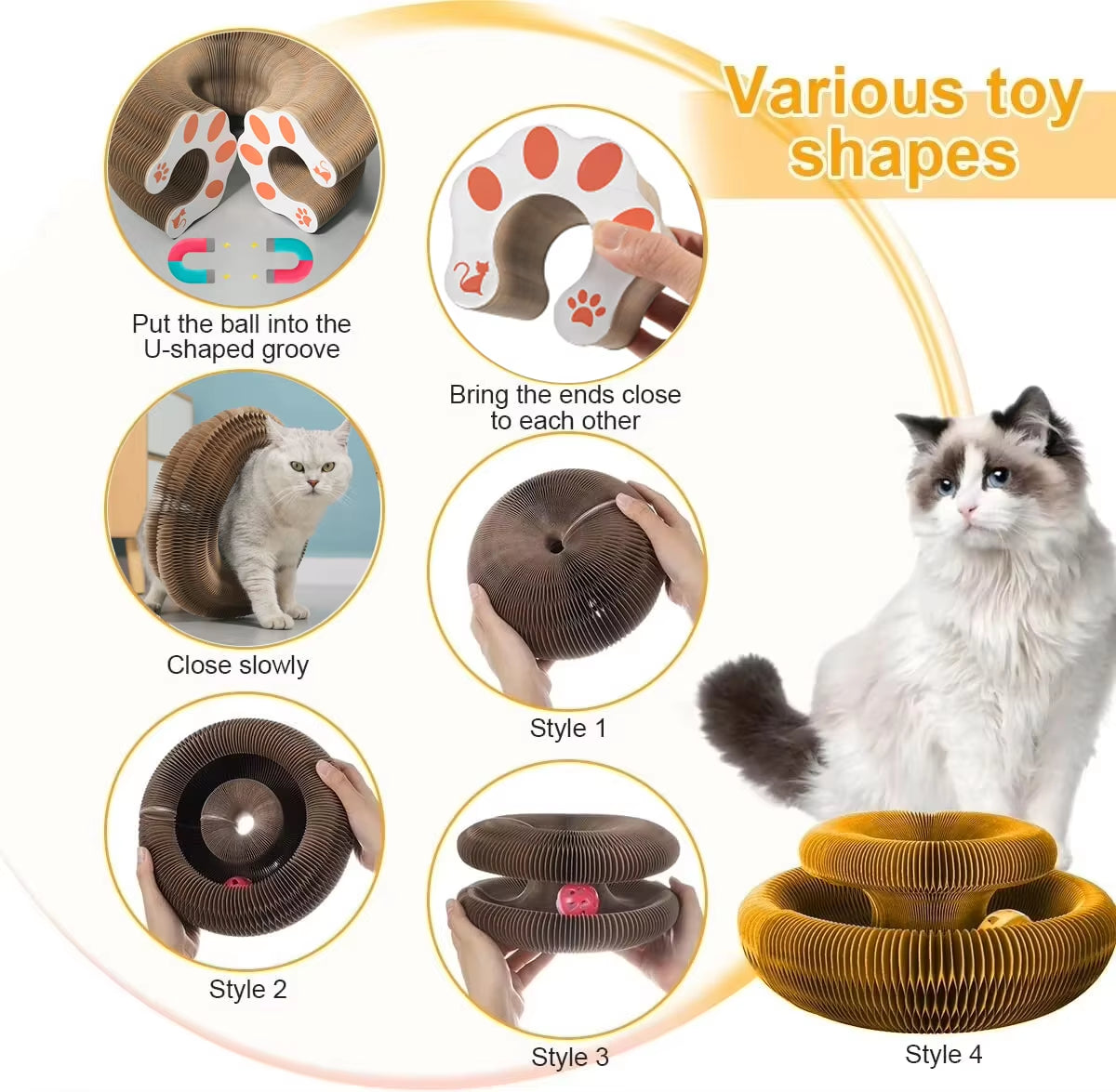  Round Corrugated Scratching Toy with 