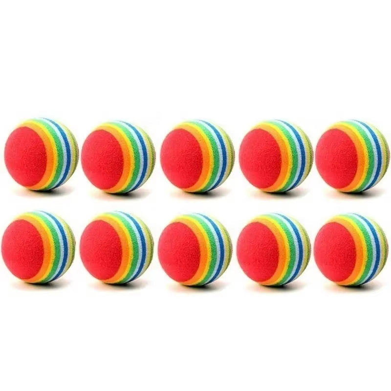 10-Pack Colorful Foam Dog Balls 