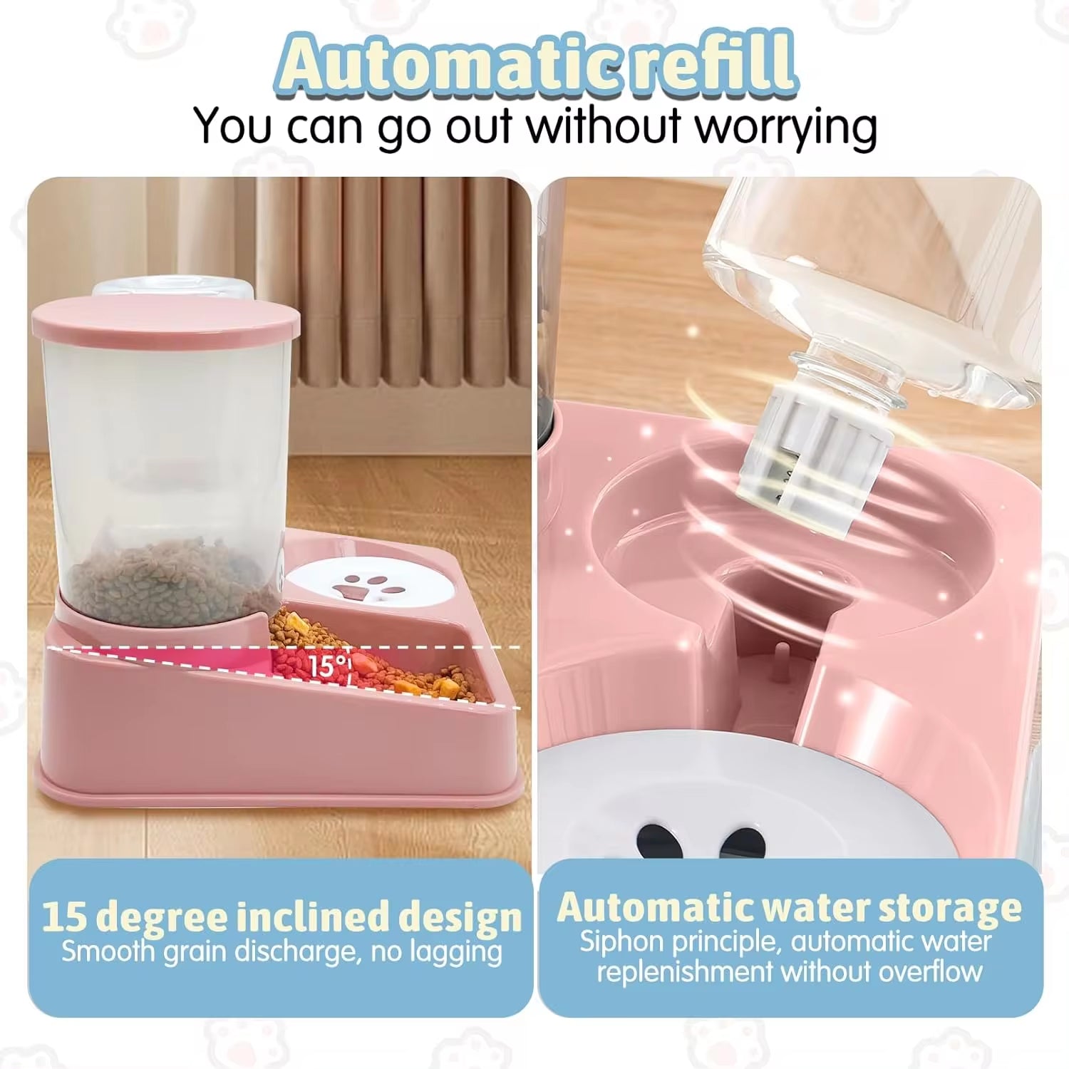 2-in-1 Automatic Cat Feeder & Water Disrpense Set 