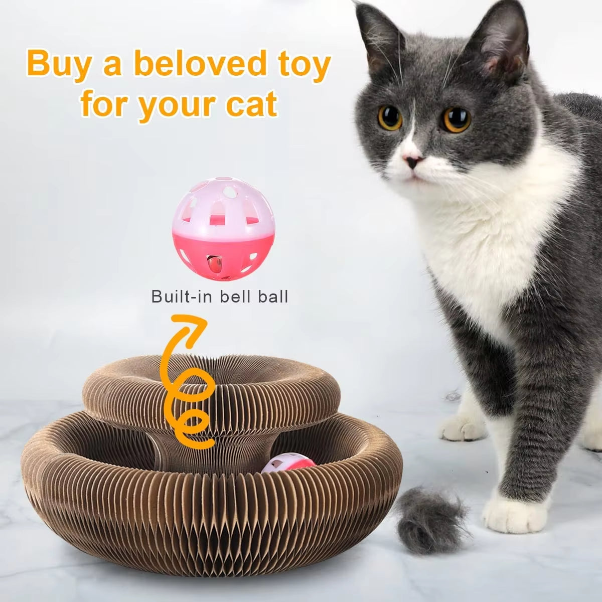  Round Corrugated Scratching Toy with 