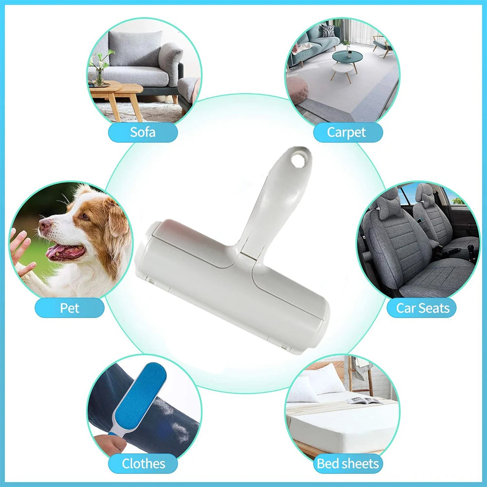 Pet Hair Remover Roller with Self-Cleaning Base