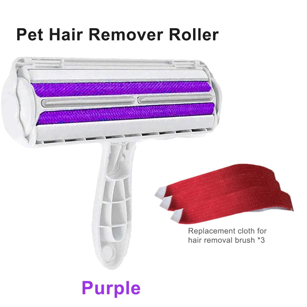 Pet Hair Remover Roller with Self-Cleaning Base