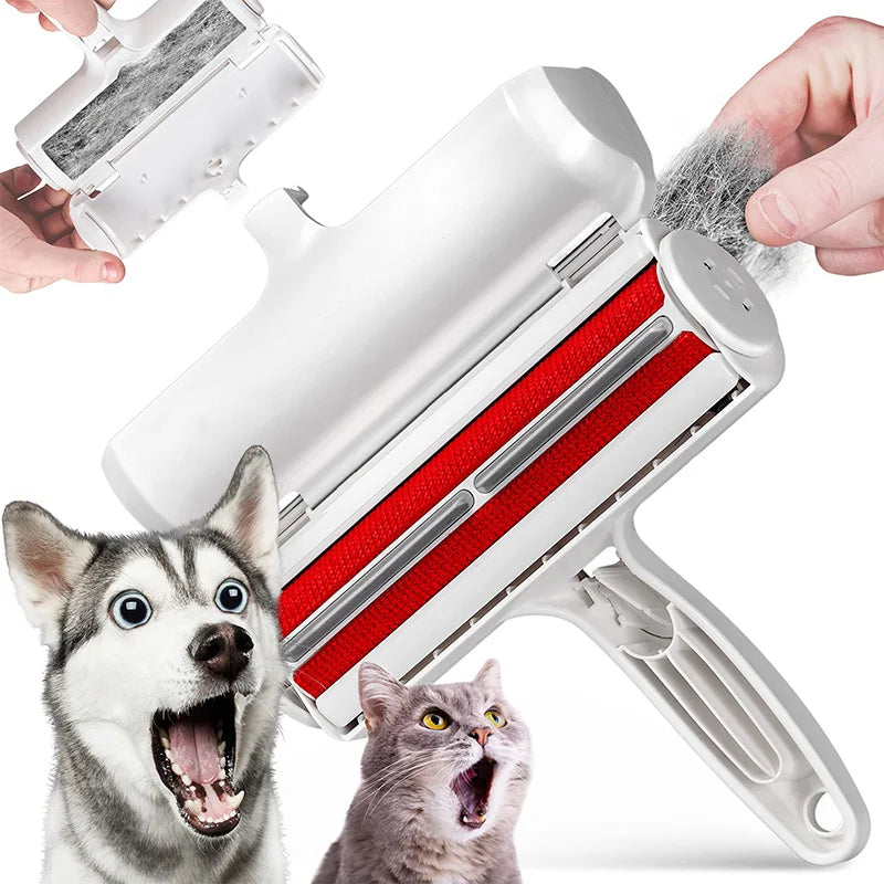 Pet Hair Remover Roller with Self-Cleaning Base