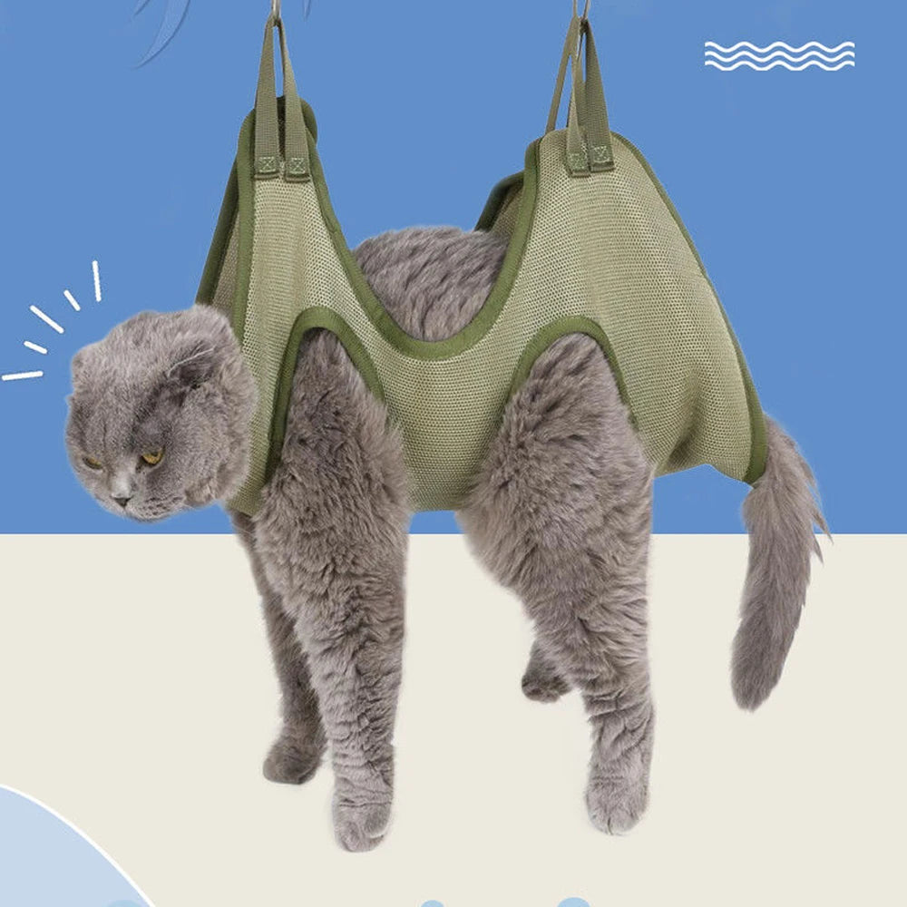 Cat Grooming Restraint Bag and Hammock Set