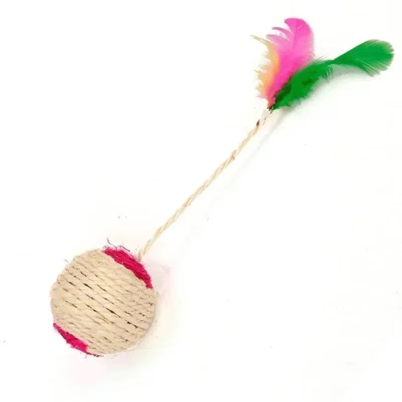 Sisal Scratching Ball with Feather