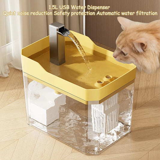 Water Fountain with Auto Filter & USB Anti-Dry Protection 