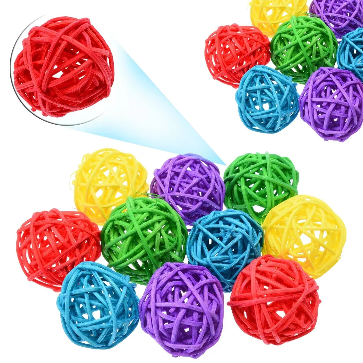 Multicolor Sepak Takraw Parrot Chewing Toy Balls