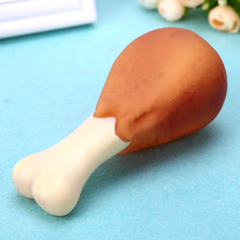 Pet Dog Toy Rubber Chicken Leg