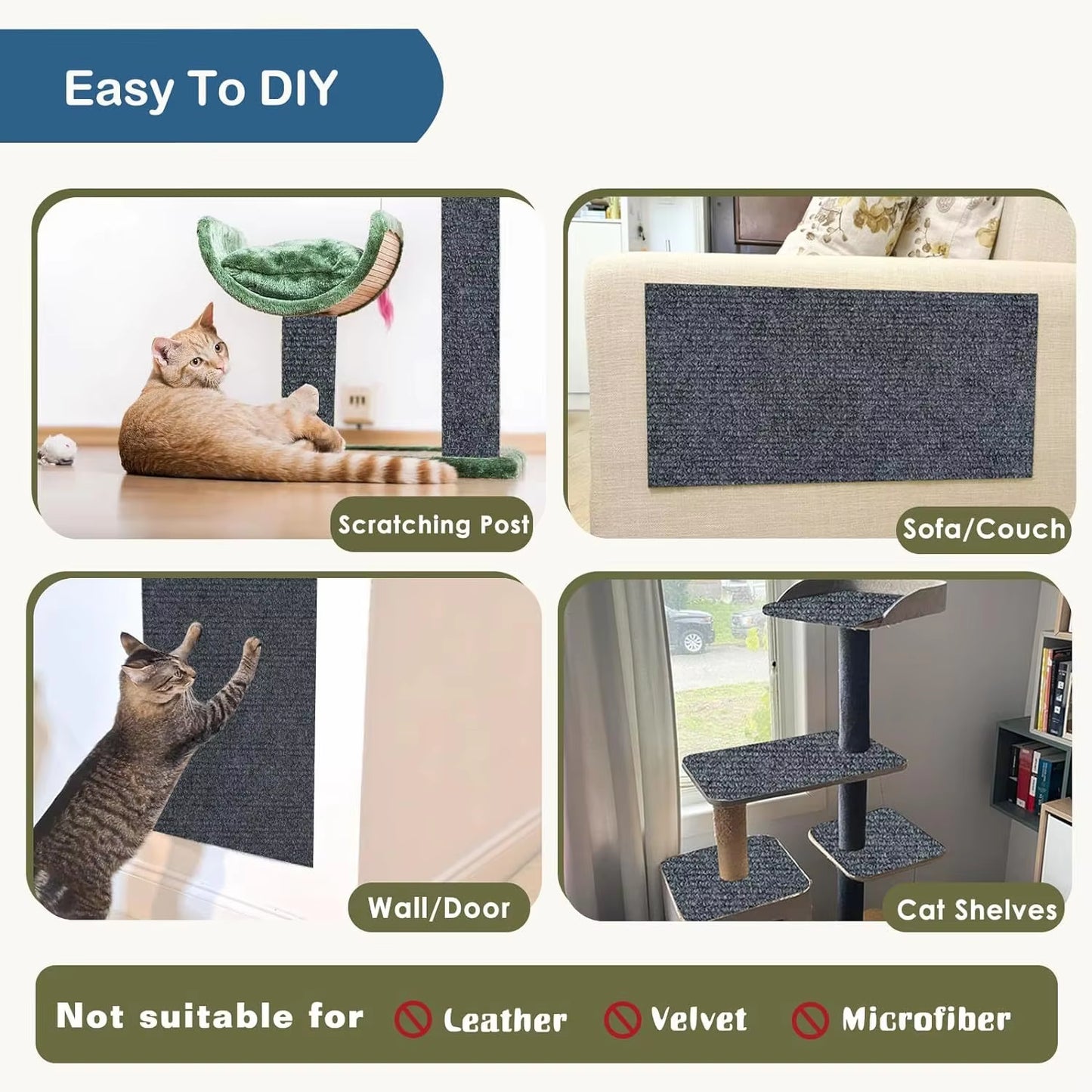 Wall Self-Adhesive Anti-Cat Scratch Sofa Protector 