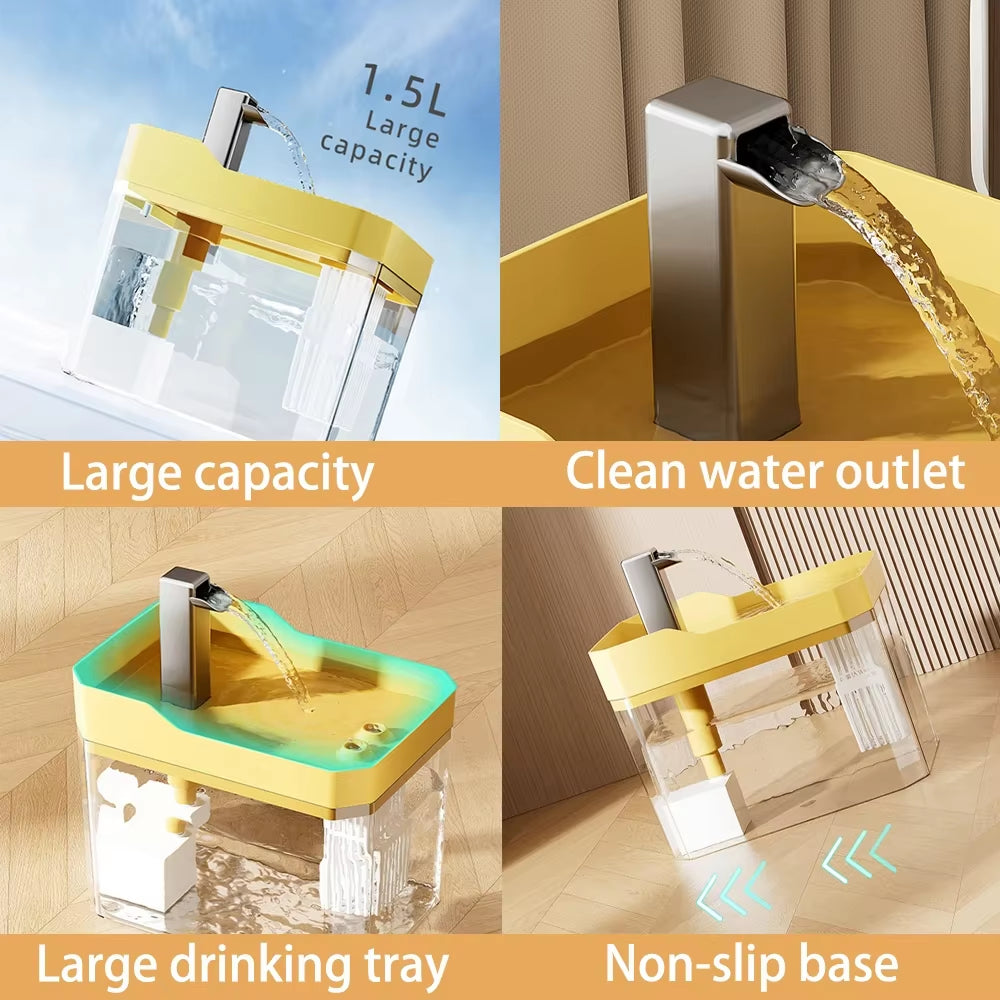 Water Fountain with Auto Filter & USB Anti-Dry Protection 