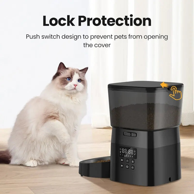 Button-Controlled Smart Food Dispenser for Cats & Dogs